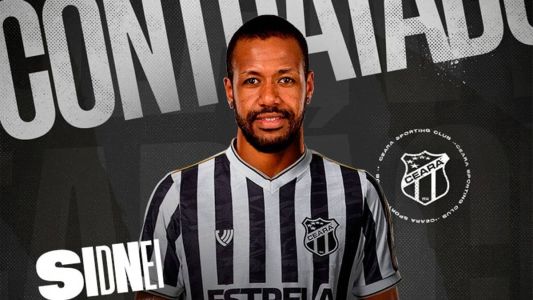 Sidnei, em imagem produzida pelo Ceará para anunciar a contratação