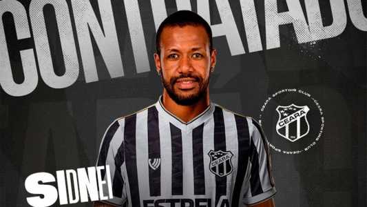 Sidnei, em imagem produzida pelo Ceará para anunciar a contratação