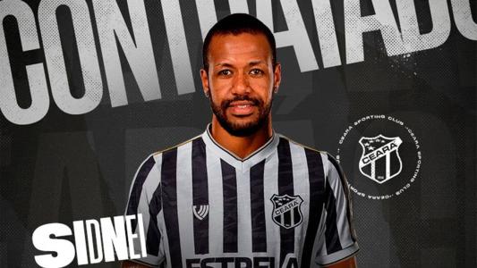 Sidnei, em imagem produzida pelo Ceará para anunciar a contratação