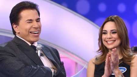 Silvio Santos e Rachel Sheherazade em programa do SBT