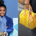 Simone Biles surge nas ruas de Paris com bolsa de R$ 5 milhões da Louis Vuitton