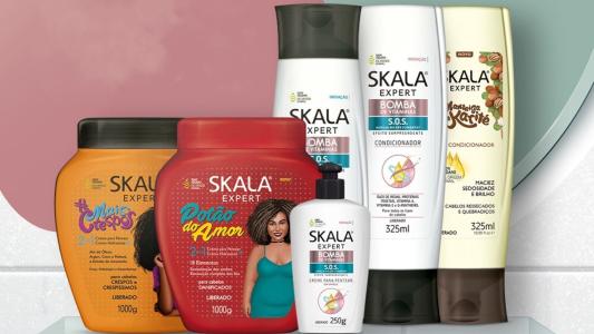 Foto mostra produtos da Skala Cosméticos