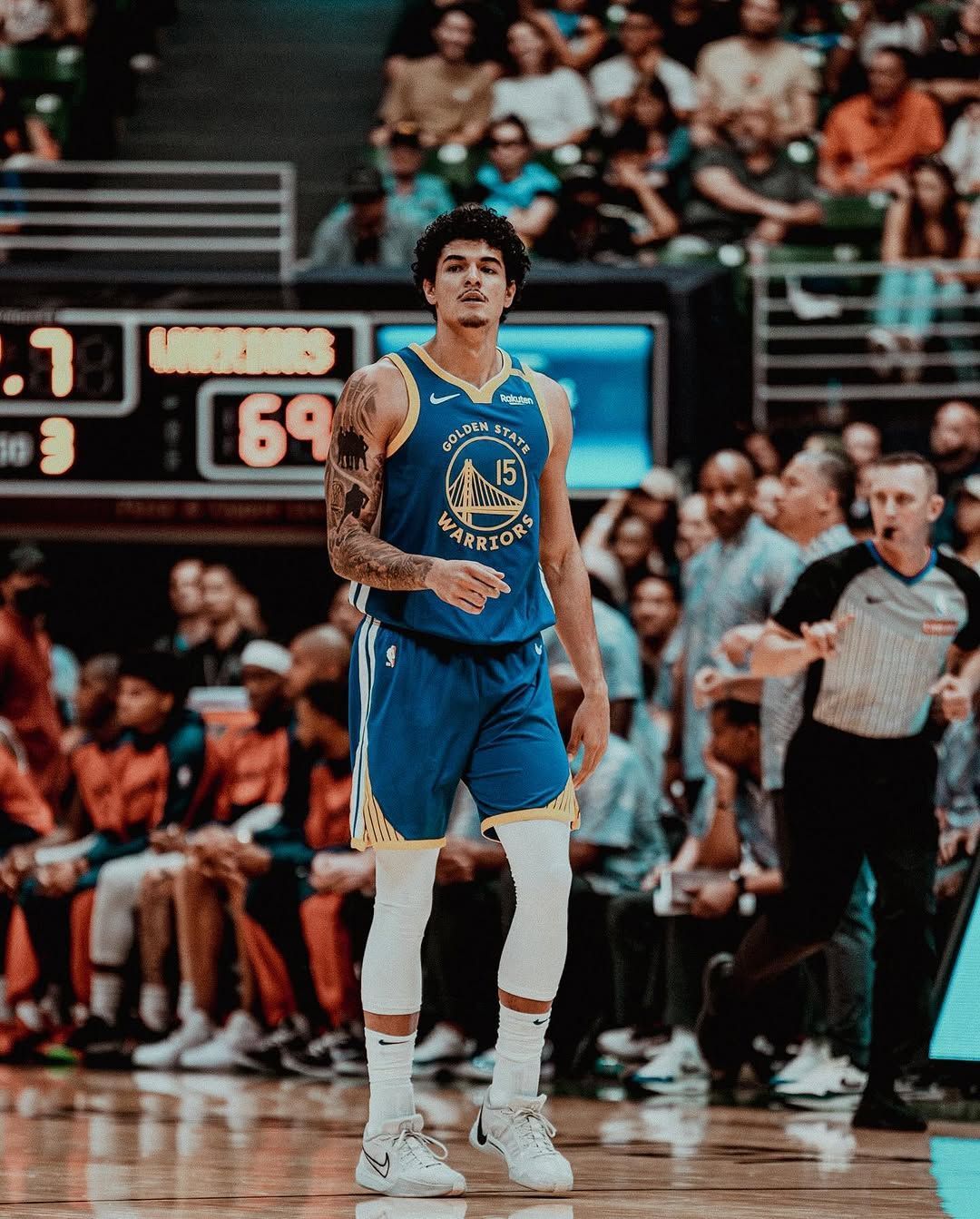 Gui Santos recebe apoio de Curry após ser titular pela primeira vez na NBA