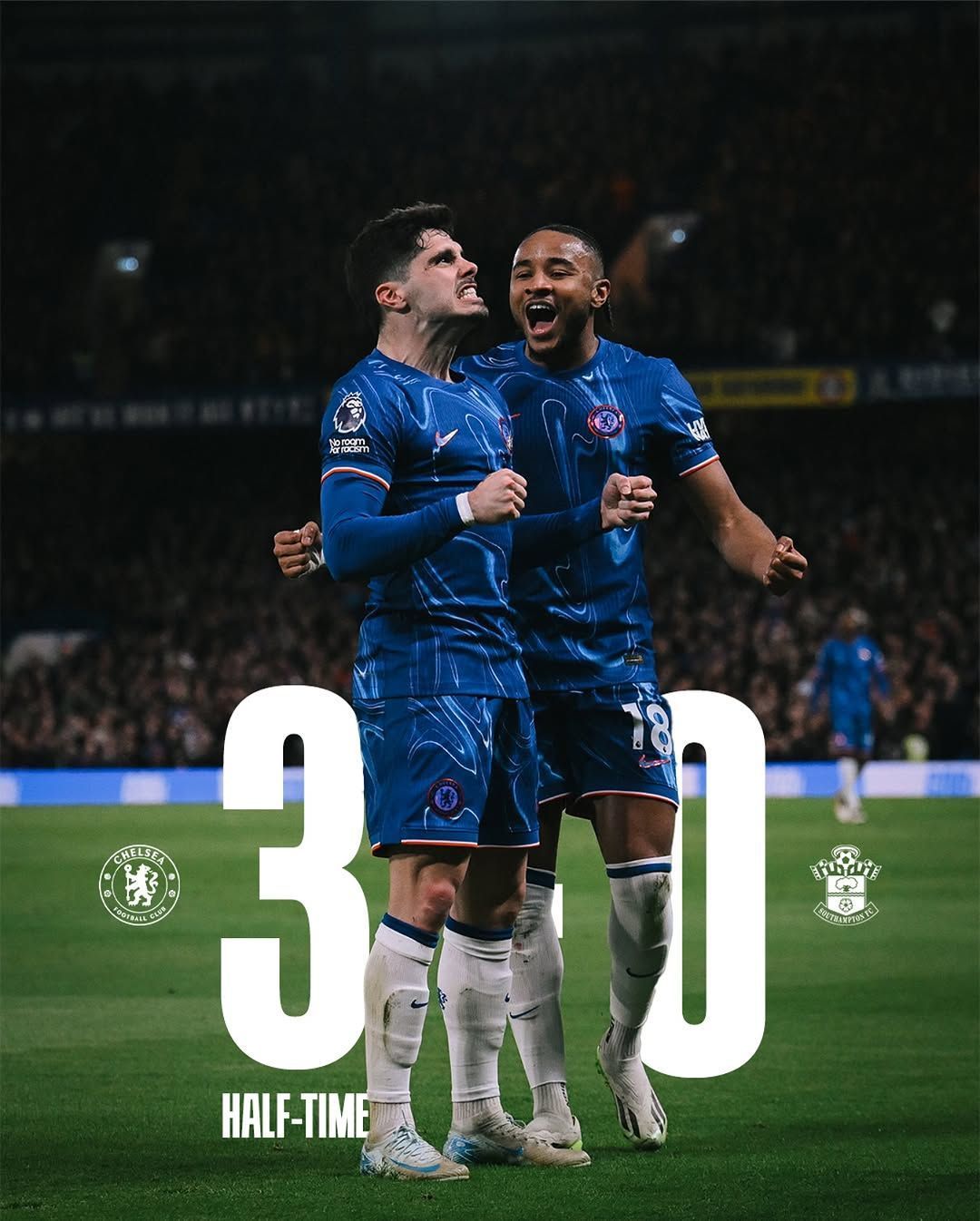 Chelsea se recupera com goleada sobre Southampton e pressiona City no G4 do Inglês