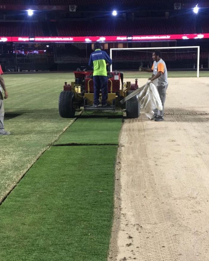 São Paulo aproveita férias para trocar gramado do Morumbi