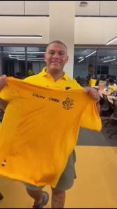 Toguro com a camisa do Pouso Alegre, adversário do Atlético no Campeonato Mineiro