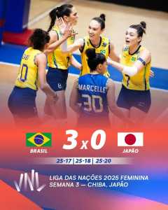 Brasil foi dominante e bateu as donas da casa por 3 sets a 0