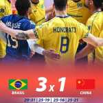 Brasil leva susto, mas vira sobre a China e vai às semifinais da Liga das Nações