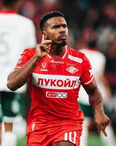 Marquinhos Costa, revelado pelo Atlético, comemorando gol pelo Spartak Moscow