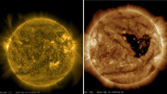 Imagens do Sol foram capturadas pelo Observatório de Dinâmica Solar da NASA em 9 de setembro e 13 de setembro