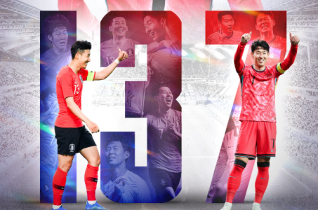 Arte da Seleção Sul-Coreana em homenagem a Son pelo recorde de jogos com a camisa da equipe nacional