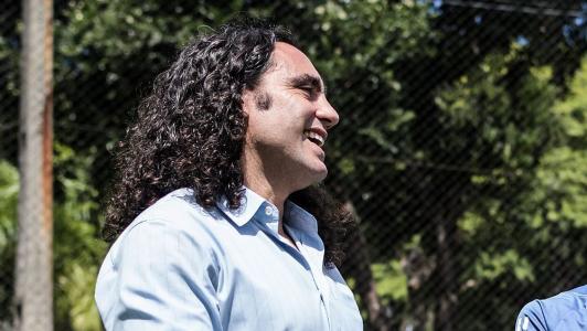 Juan Pablo Sorín em visita à Toca da Raposa II em 2 de abril de 2024