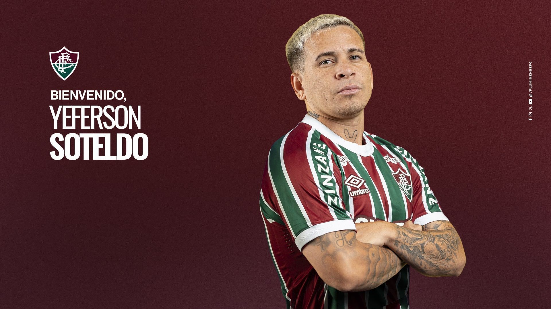 Fluminense anuncia a contratação do atacante Soteldo, ex-Santos