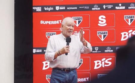 Harry Massis Júnior, presidente do São Paulo, no CT da Barra Funda • Gutierre Filmes/São Paulo