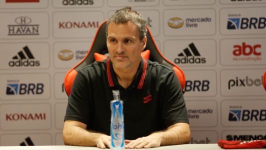 Bruno Spindel em apresentação de Erick Pulgar no Flamengo, em agosto de 2022