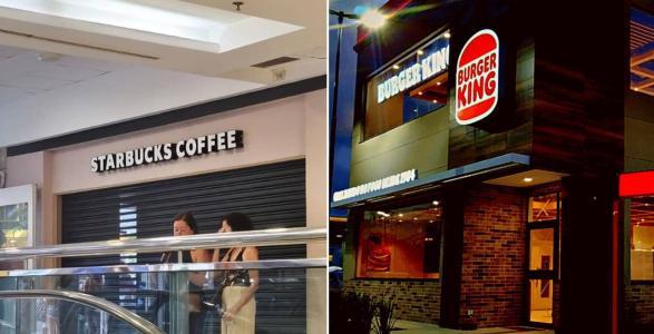 Fotos mostram fachadas do Starbucks e do Burger King