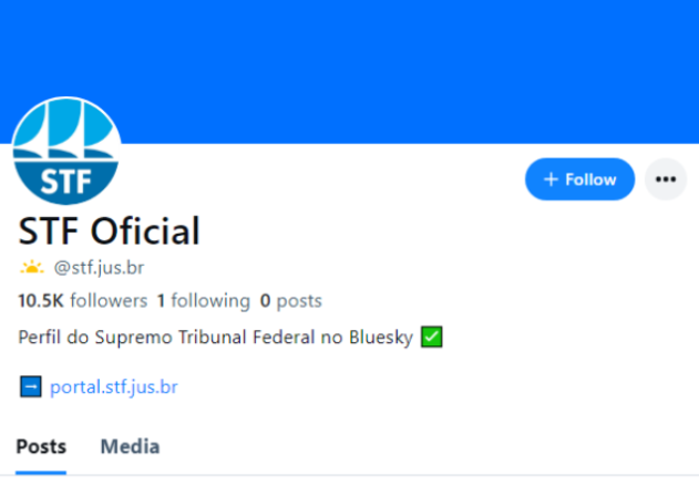 STF cria conta oficial no Bluesky em resposta ao aumento de perfis falsos do tribunal