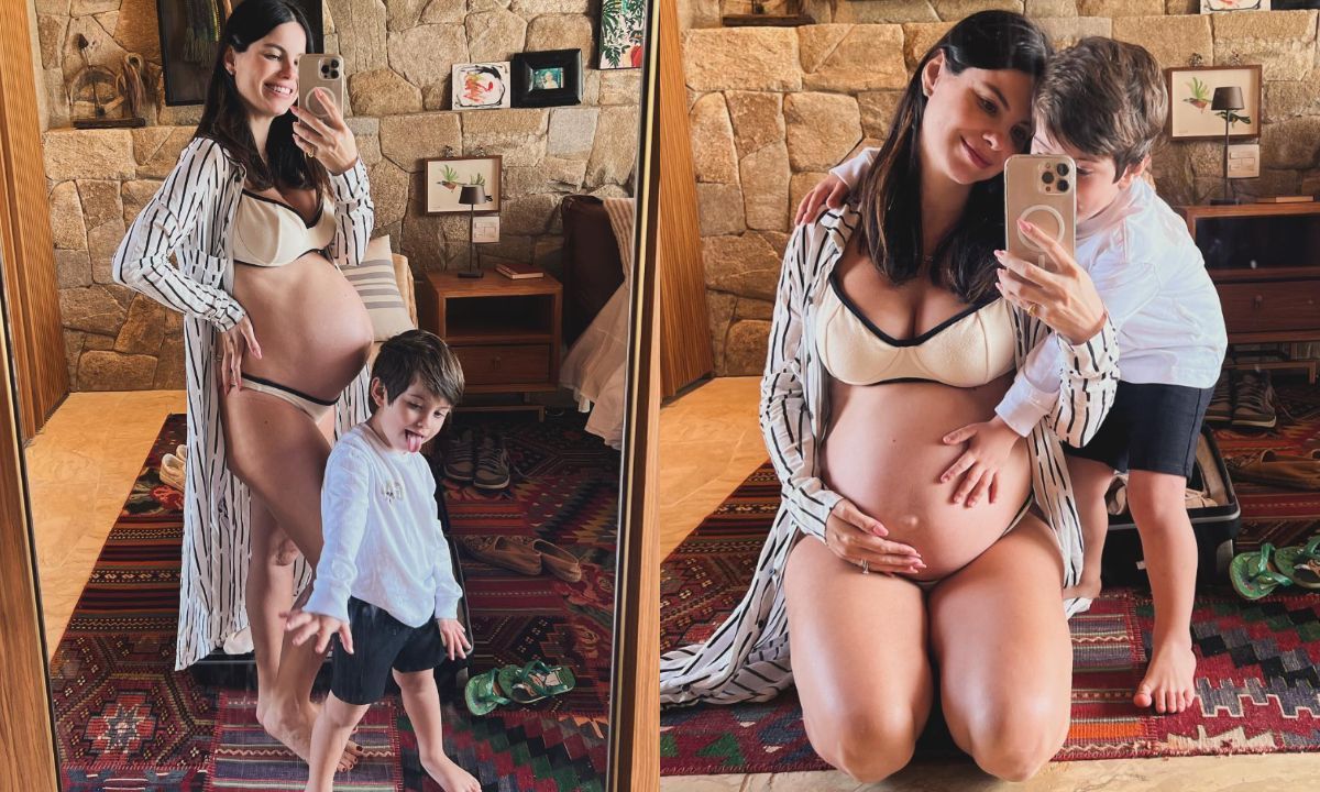 Sthefany Brito posa com filho em novos registros da gravidez e ganha elogios