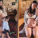 Sthefany Brito posa com filho em novos registros da gravidez e ganha elogios