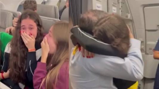 Surpresa emocionou pai, filha e amigos de turma