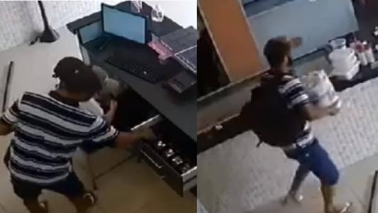 Suspeito aproveitou o roubo para aliviar o calor