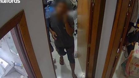 Suspeito é flagrado por câmeras de segurança