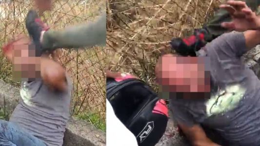 Suspeito foi agredido com chutes, socos, pauladas e 'capacetadas'