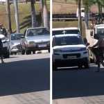 Vídeo: homem surta, destrói duas suítes de motel e causa confusão no trânsito em Minas