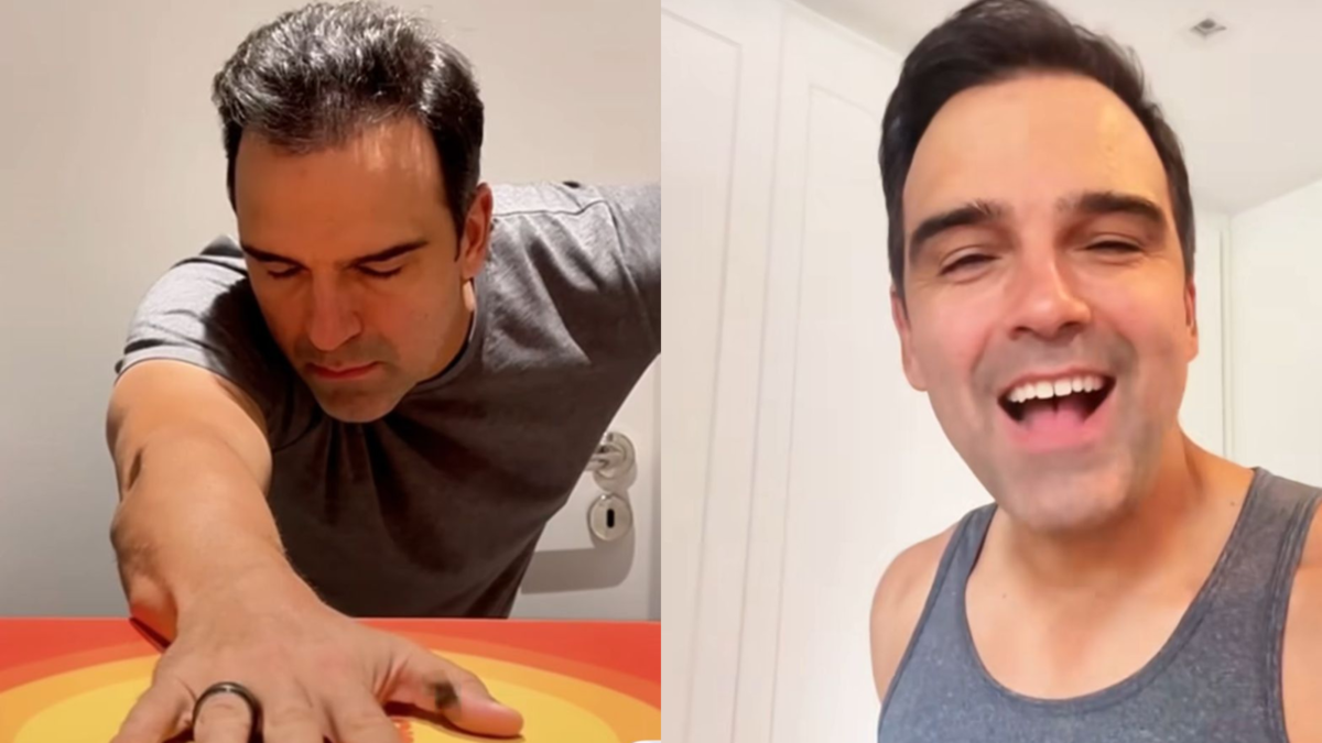 Tadeu Schmidt faz imitação viral de Mateus Pires e é notado por ex-BBB