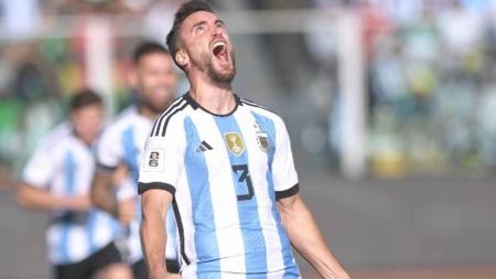 Tagliafico marcou seu primeiro gol com a camisa da Seleção Argentina