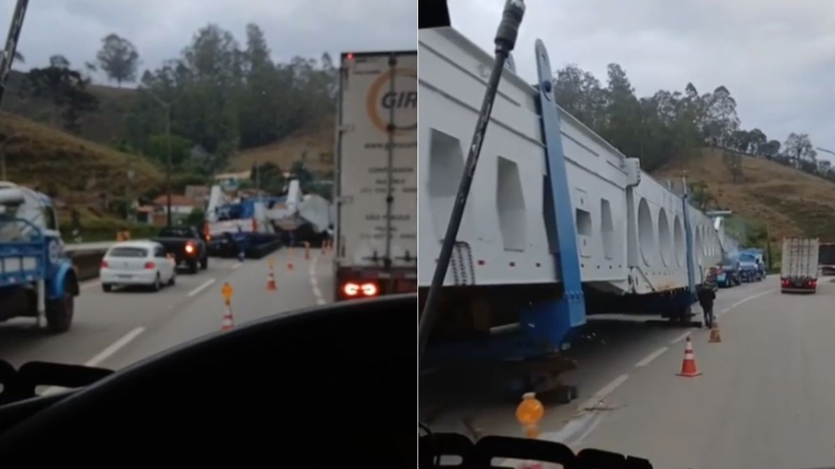 Carreta parada há 18 horas causa 17 km de congestionamento na Fernão Dias em Minas