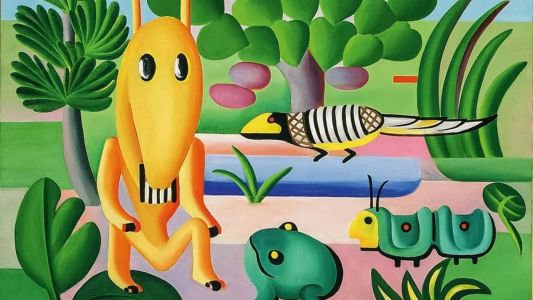 Tarsila do Amaral pintou o quadro “A Cuca” no começo de 1924 e escreveu à sua filha dizendo que estava fazendo uns quadros “bem brasileiros”