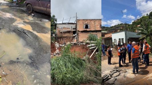 Tempestades causaram caos em Itabira, na Região Central de Minas Gerais