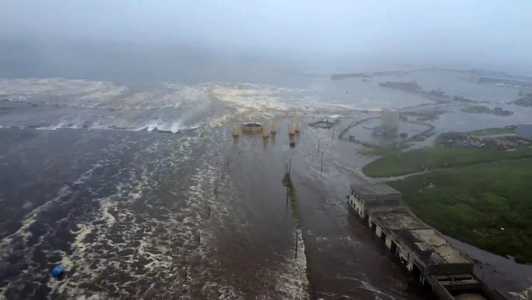 Serviço Geofísico da Academia Russa de Ciências mostra o tsunami que atingiu Severo-Kurilsk, na ilha de Paramushir, no norte das Ilhas Curilas da Rússia.
