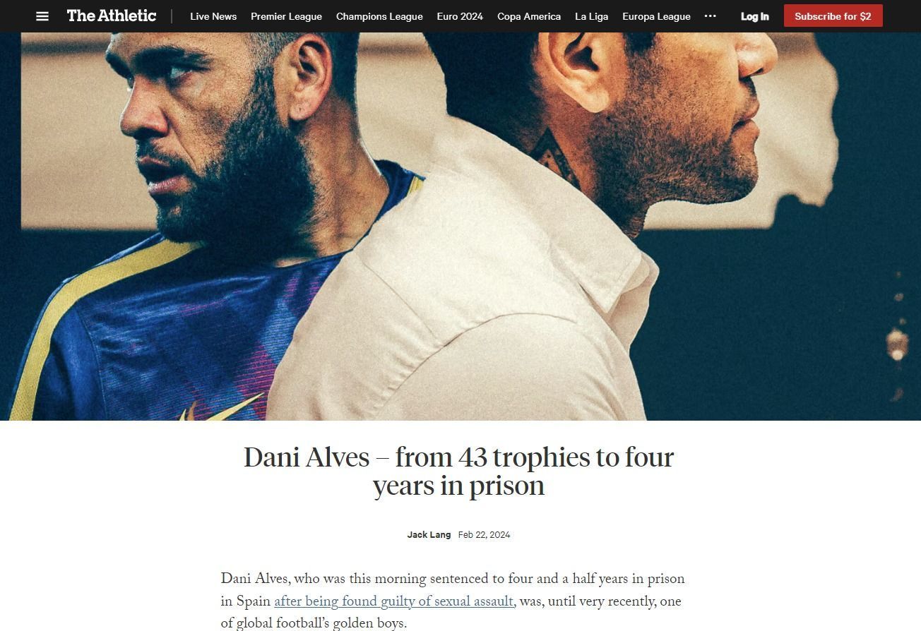 Daniel Alves condenado por estupro: veja manchetes pelo mundo