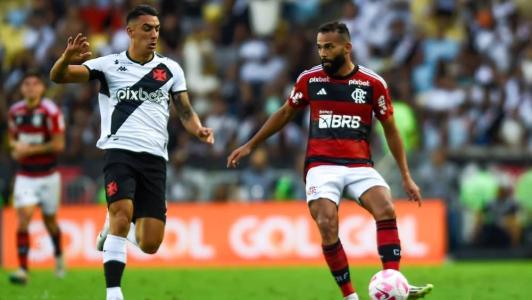 Thiago Maia em ação contra o Vasco, na vitória do Flamengo no Maracanã