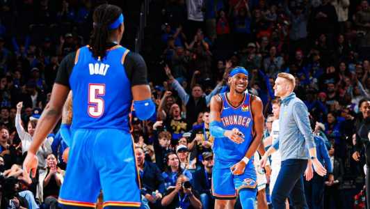 Shai Gilgeous-Alexander em ação pelo Oklahoma City Thunder na temporada 2025/2026 da NBA
