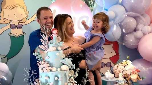 Tiago Leifert, Diana Garbin e a filha, Lua