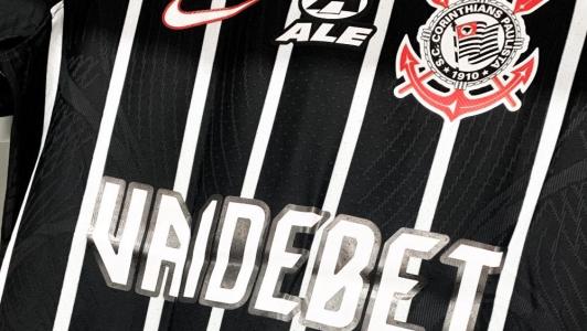Marca da Vi de Bet exibida na camisa do Corinthians em janeiro de 2024
