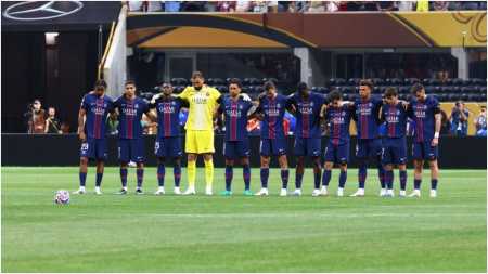 Time do PSG durante jogo pelo Mundial de Clubes da Fifa