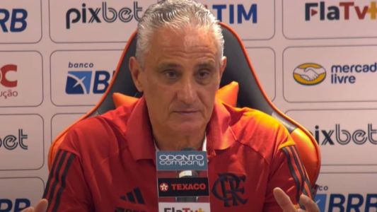 Tite durante sua apresentação ao Flamengo