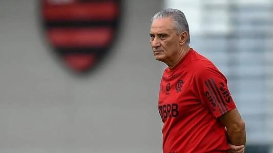 Tite durante treino do Flamengo