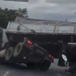 Vídeo mostra carreta de 20 toneladas tombando na Avenida Amazonas, em BH