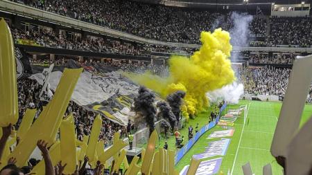 Torcida do Atlético compareceu em bom número ao jogo na Arena MRV