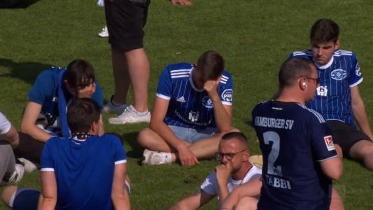 Torcida do Hamburgo lamenta resultado do Heidenheim