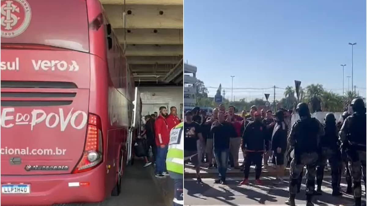 Inter é recebido em Porto Alegre em meio a protesto com bombas, tiros e gás de pimenta