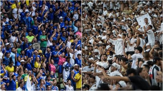Torcidas de Cruzeiro e Atlético ultrapassam Vasco e Grêmio