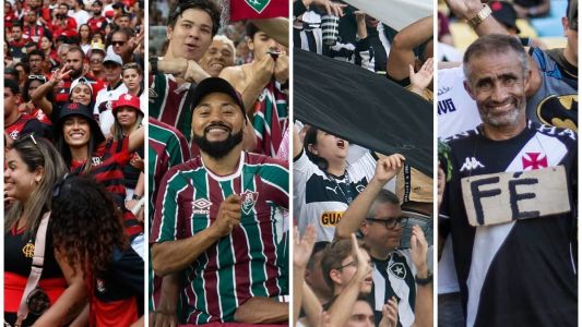 Torcidas de Flamengo, Fluminense, Botafogo e Vasco nos estádios cariocas