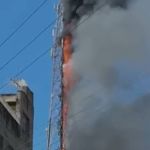 Torre de telefonia pega fogo em Bom Despacho (MG); vídeo