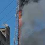 Torre de telefonia pega fogo em Bom Despacho (MG); vídeo